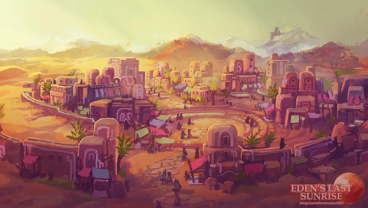Eden's Last Sunrise world environment and fantasy landscape